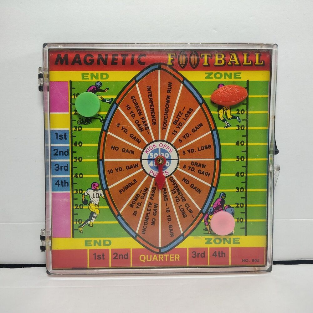 Vintage 1960's Cathay Magnetic Football Travel Pocket Game Complete Retro Toy
